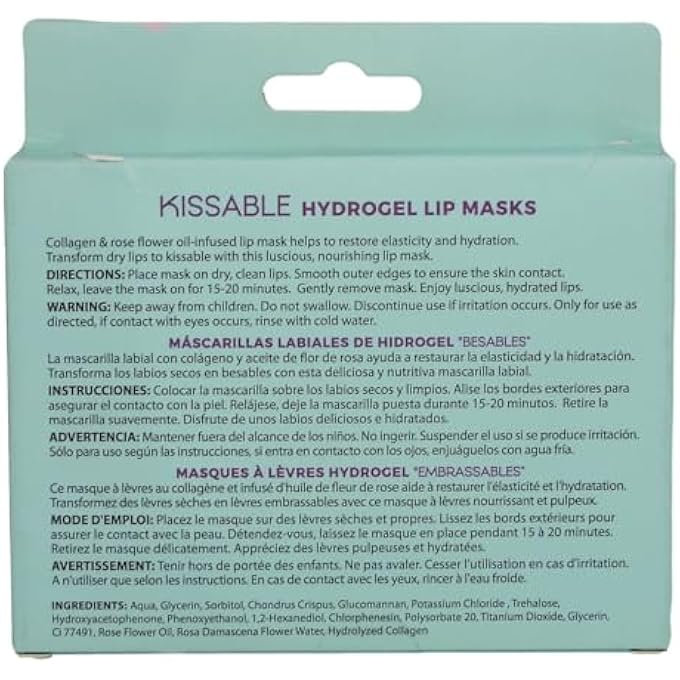 CALA HYDRATING AND NOURISHING KISSABLE HYDROGEL LIP MASKS WITH COLLAGEN AND ROSE FLOWER EXTRACT 5 PCS - Image 3